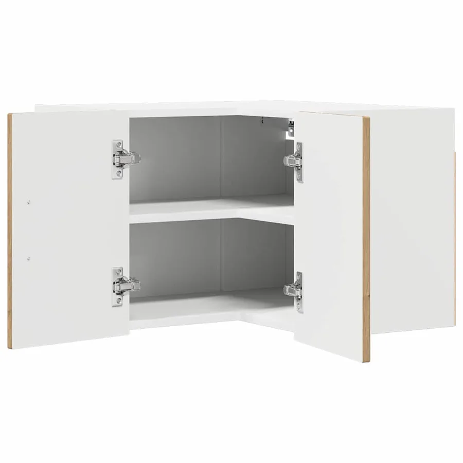 Cabinet d'angle mural LUCCA Chêne artisanal 57 x 57 x 40 cm - 5