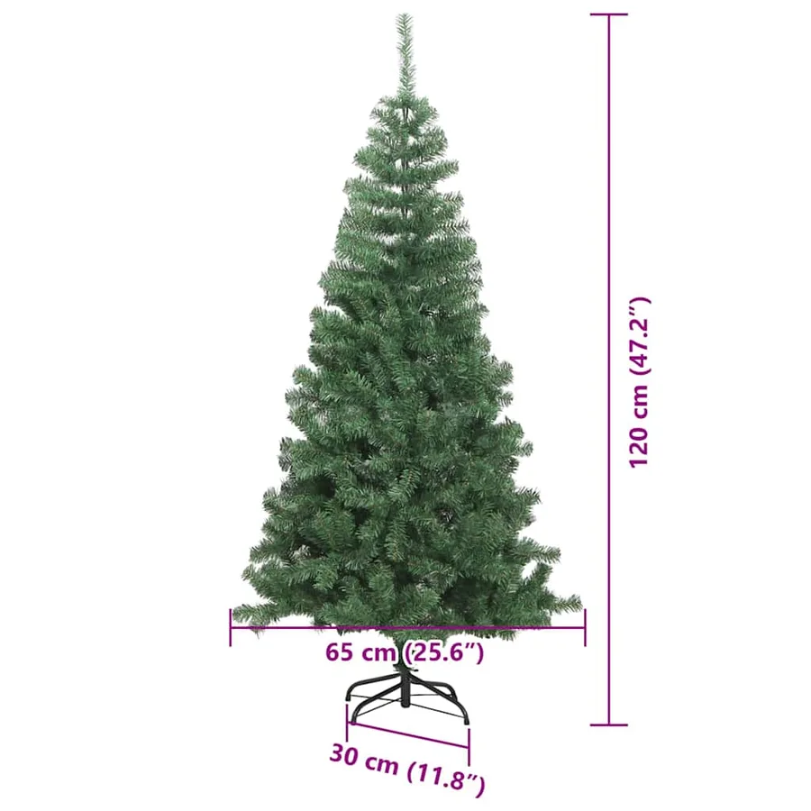 Sapin de Noël avec 150 LED avec support Vert 120 cm PVC - 15