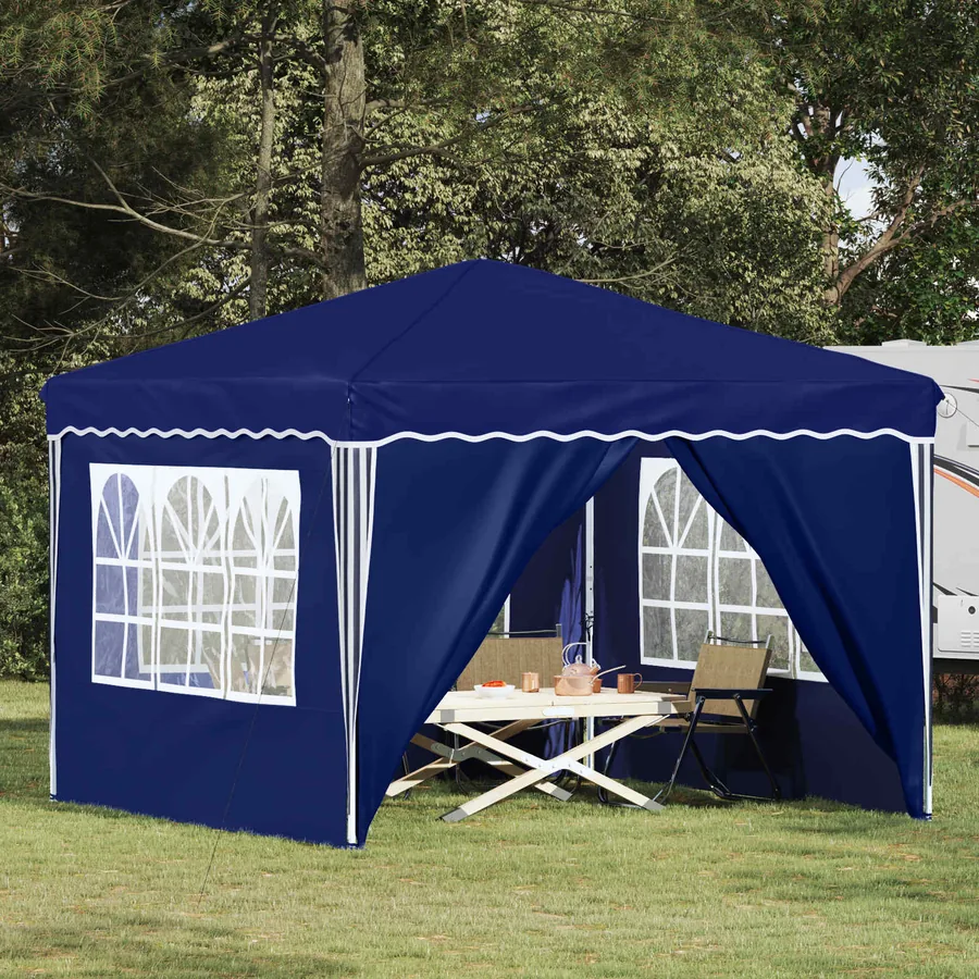Tente de fête pop-up 288 x 288 x 245 cm Bleu Tissu Oxford