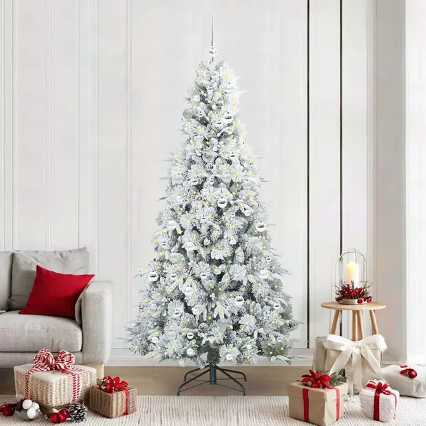 Sapin de Noël Artificiel à Branches Articulées Blanc 210 cm