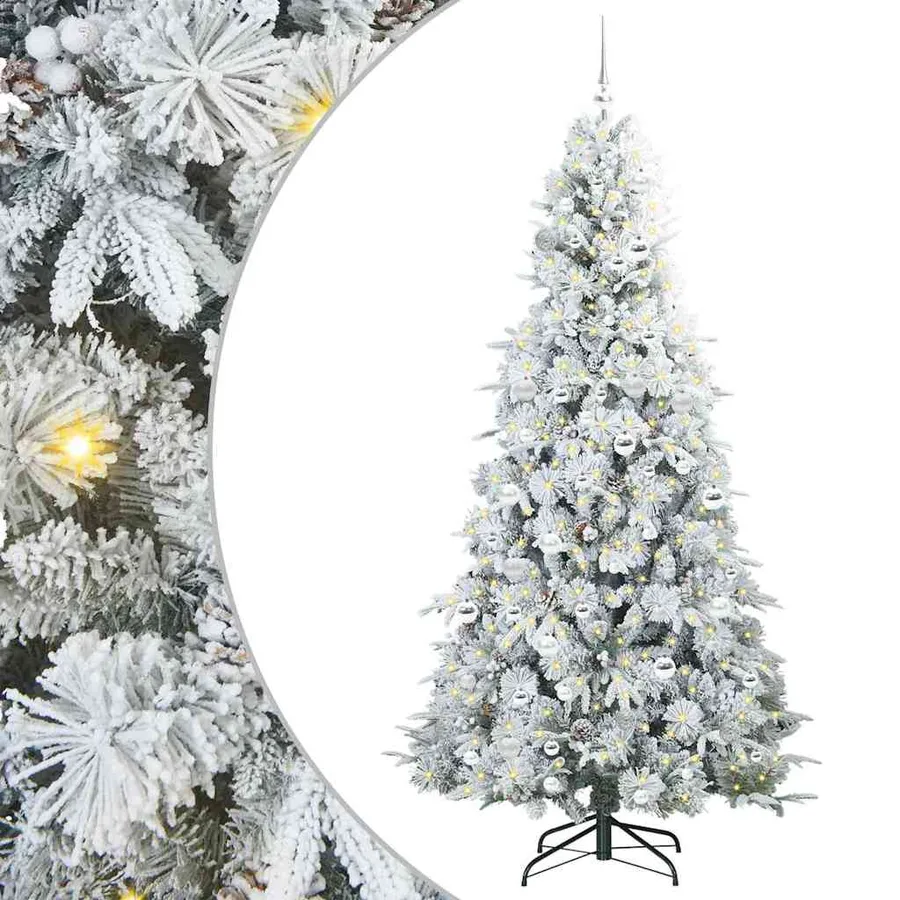 Sapin de Noël Artificiel à Branches Articulées Blanc 210 cm - 2