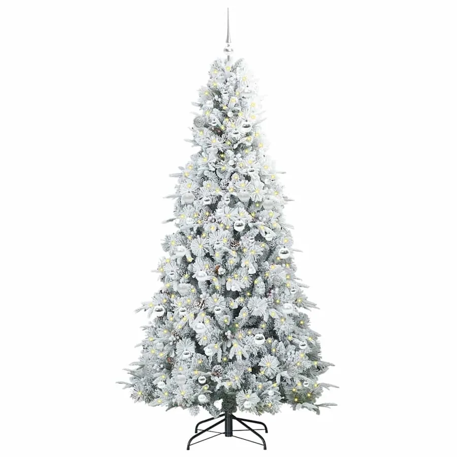 Sapin de Noël Artificiel à Branches Articulées Blanc 210 cm - 3