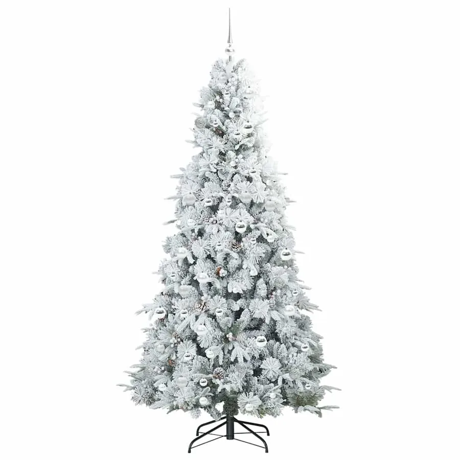 Sapin de Noël Artificiel à Branches Articulées Blanc 210 cm - 4