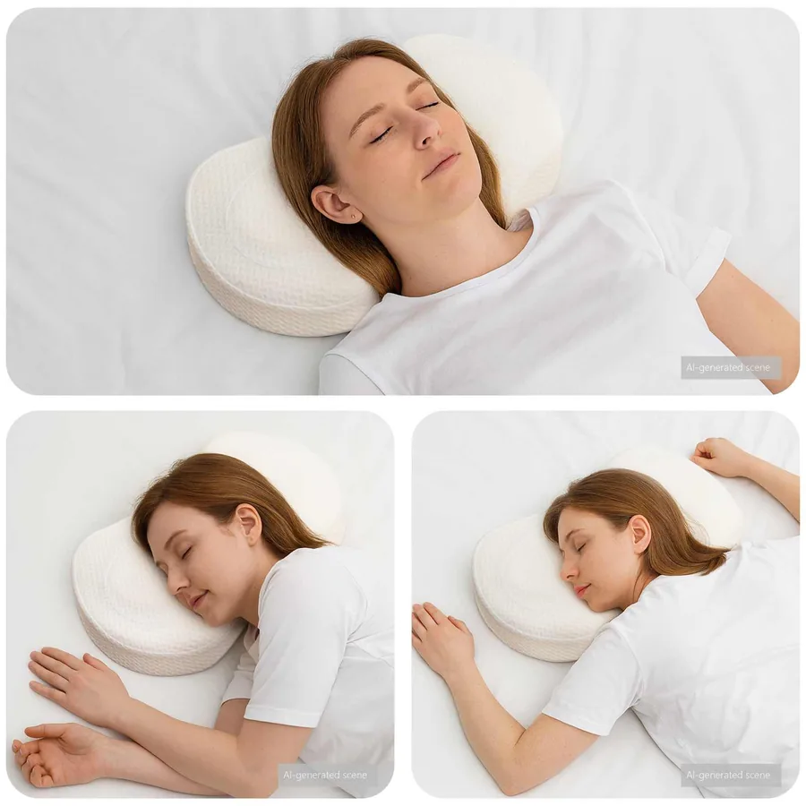 Coussin pour le cou Couleur unie Blanc 53 x 35 x 11 cm
