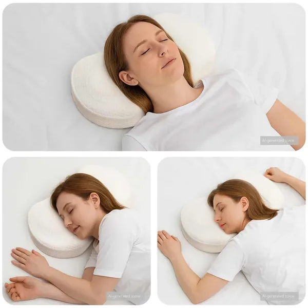 Coussin pour le cou Couleur unie Blanc 53 x 35 x 11 cm