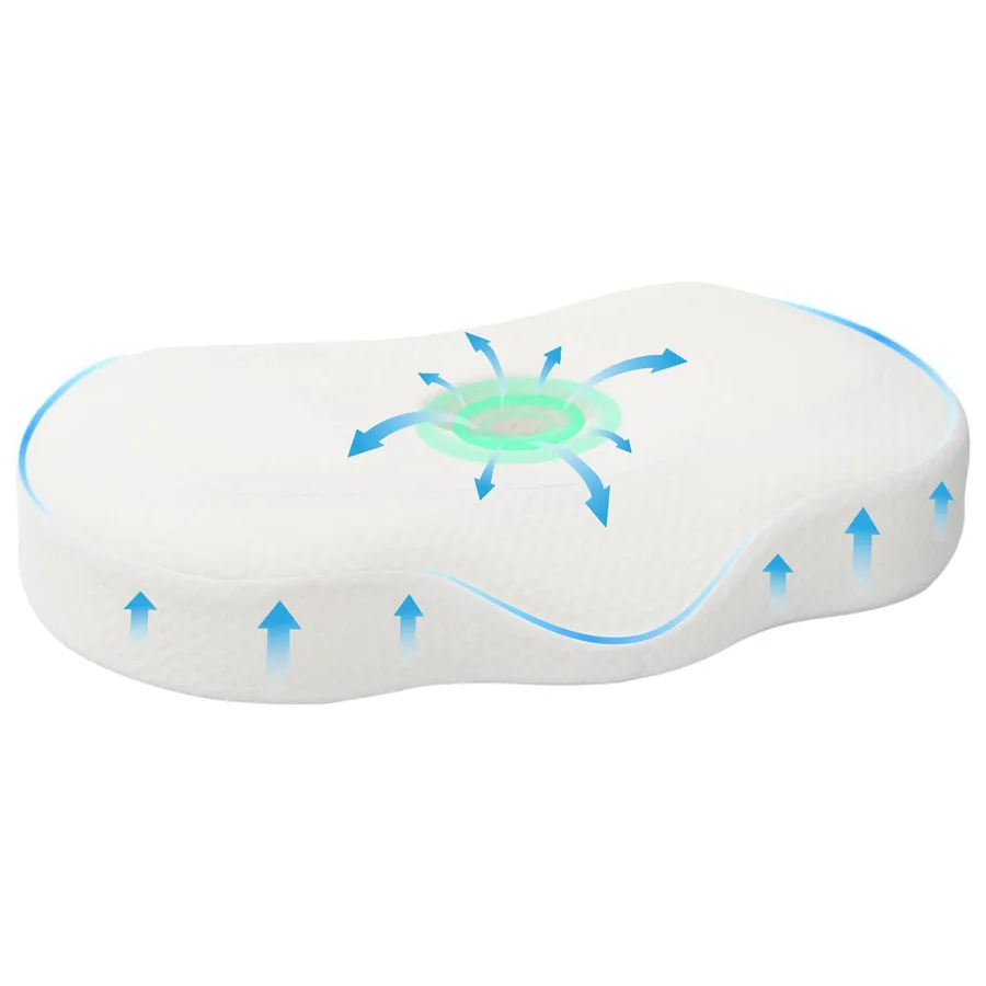 Coussin pour le cou Couleur unie Blanc 53 x 35 x 11 cm - 2