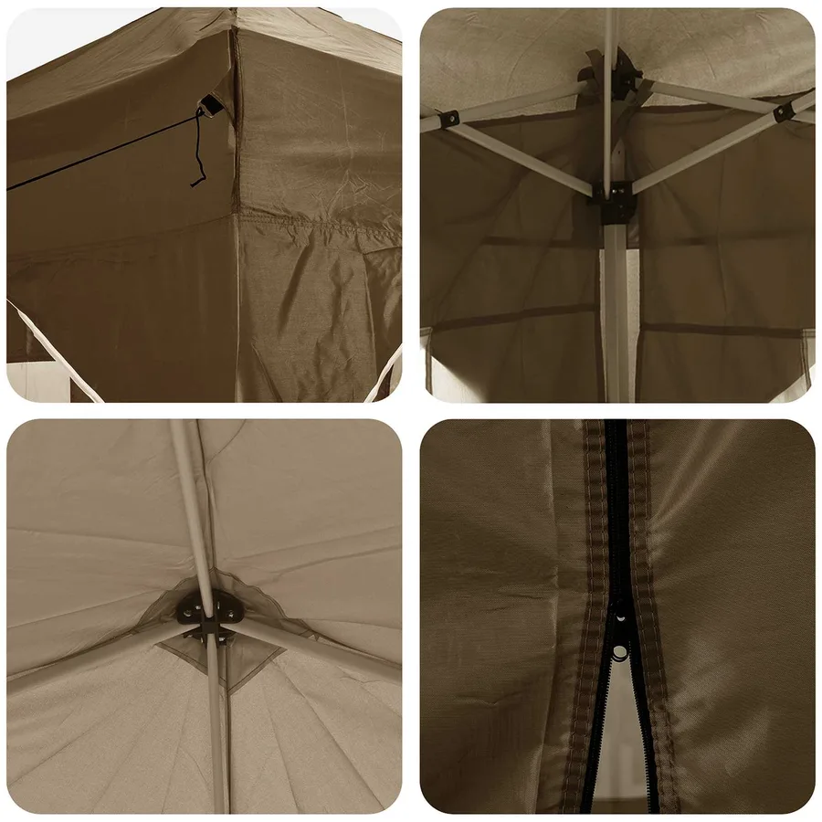 Tente de fête pop-up 192 x 192 x 245 cm Taupe - 12