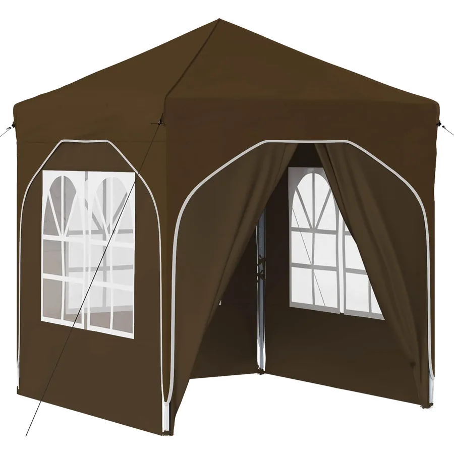 Tente de fête pop-up 192 x 192 x 245 cm Taupe - 2