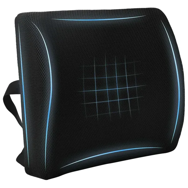 Coussin dorsal Noir Mousse à mémoire de forme 35,5 x 30 x 12 cm