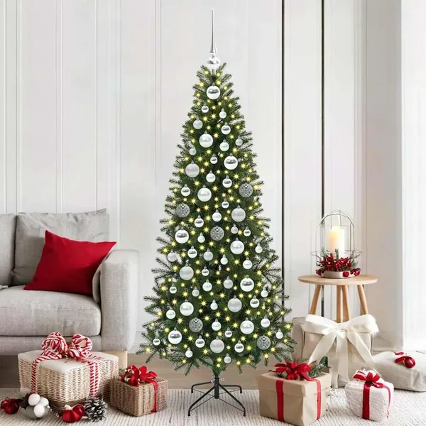 Ensemble de Boules de Noël 120 pcs Argent Plastique