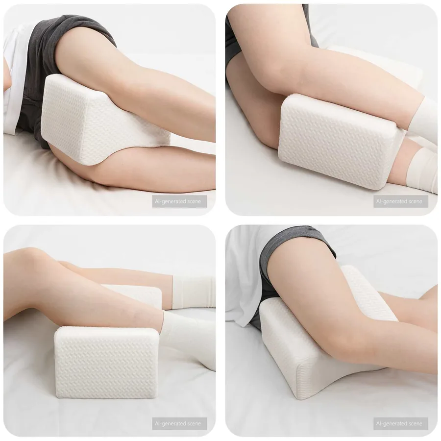 Knee Pillow Blanc Mousse à mémoire et polyester