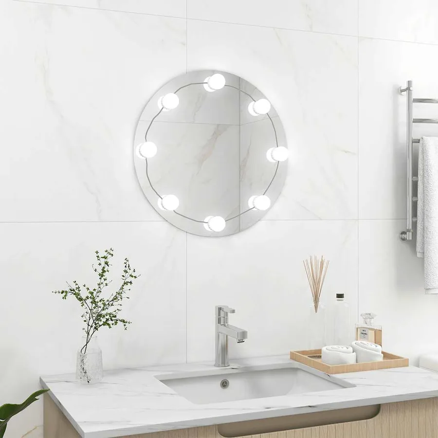 Miroir mural avec lampes LED Rond Verre - 3