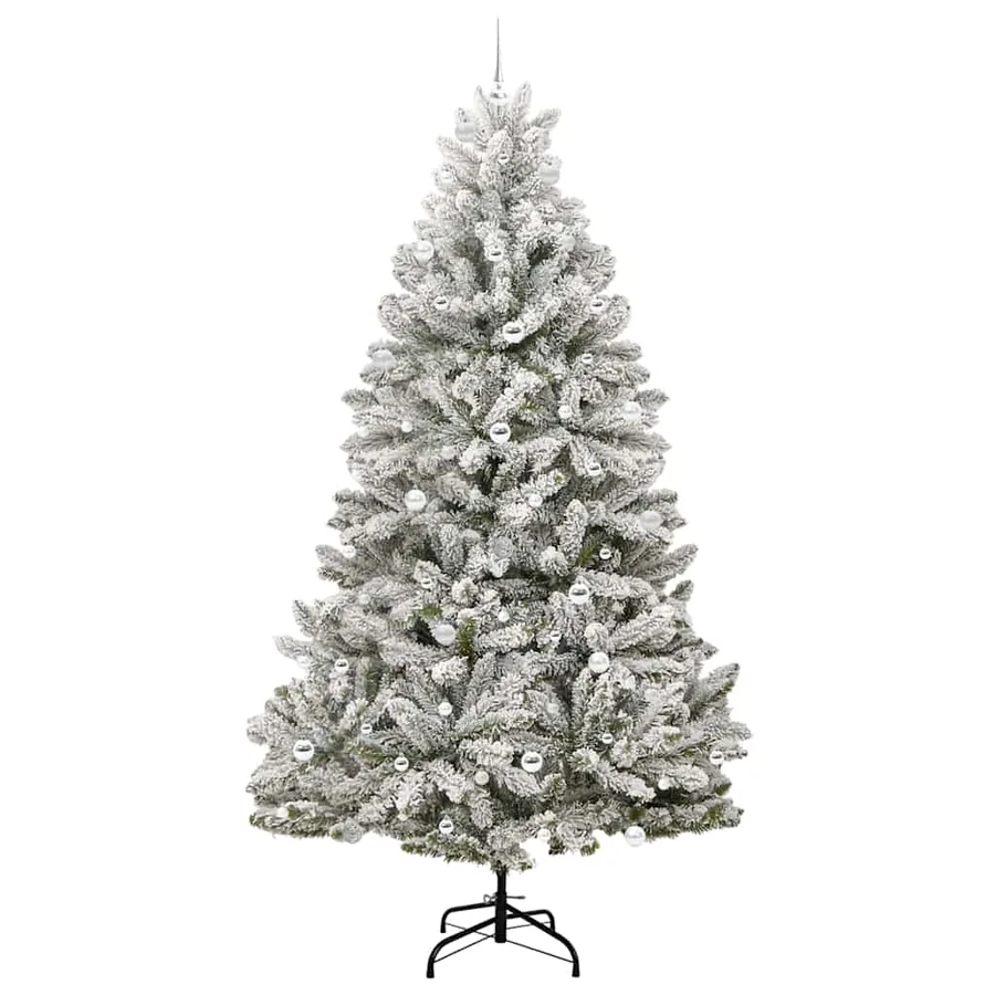 Sapin de Noël artificiel Vert et blanc 240 cm PVC et métal - 4