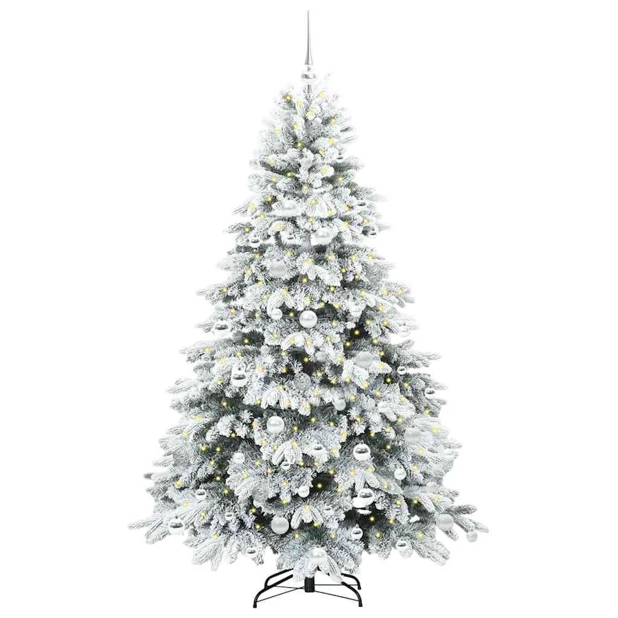 Sapin de Noël artificiel avec 300 LED Blanc 180 cm PE et PVC - 3