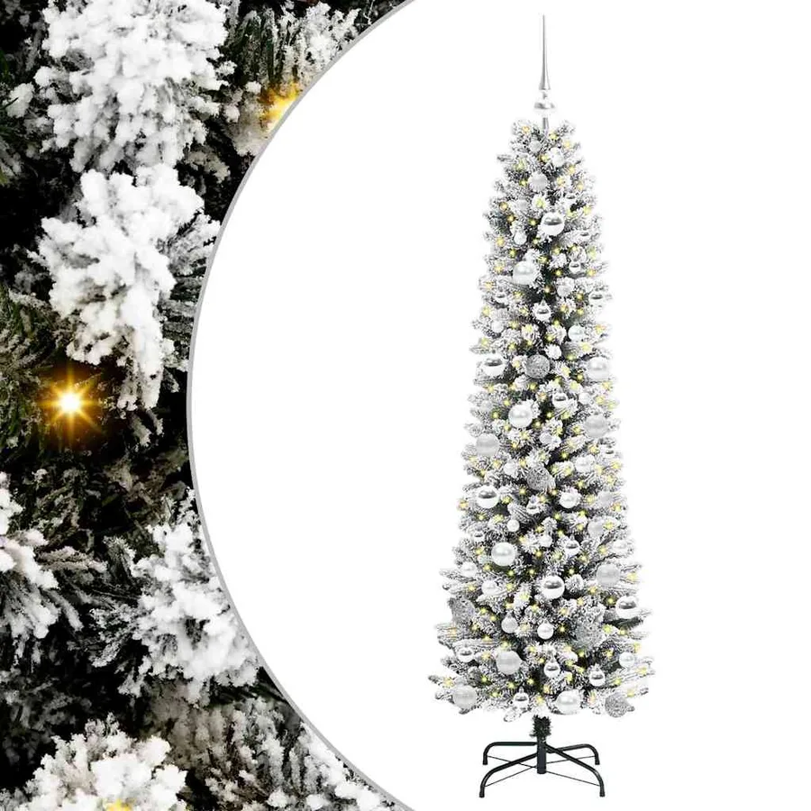 Sapin de Noël artificiel Blanc 180 cm PVC, métal et plastique - 2