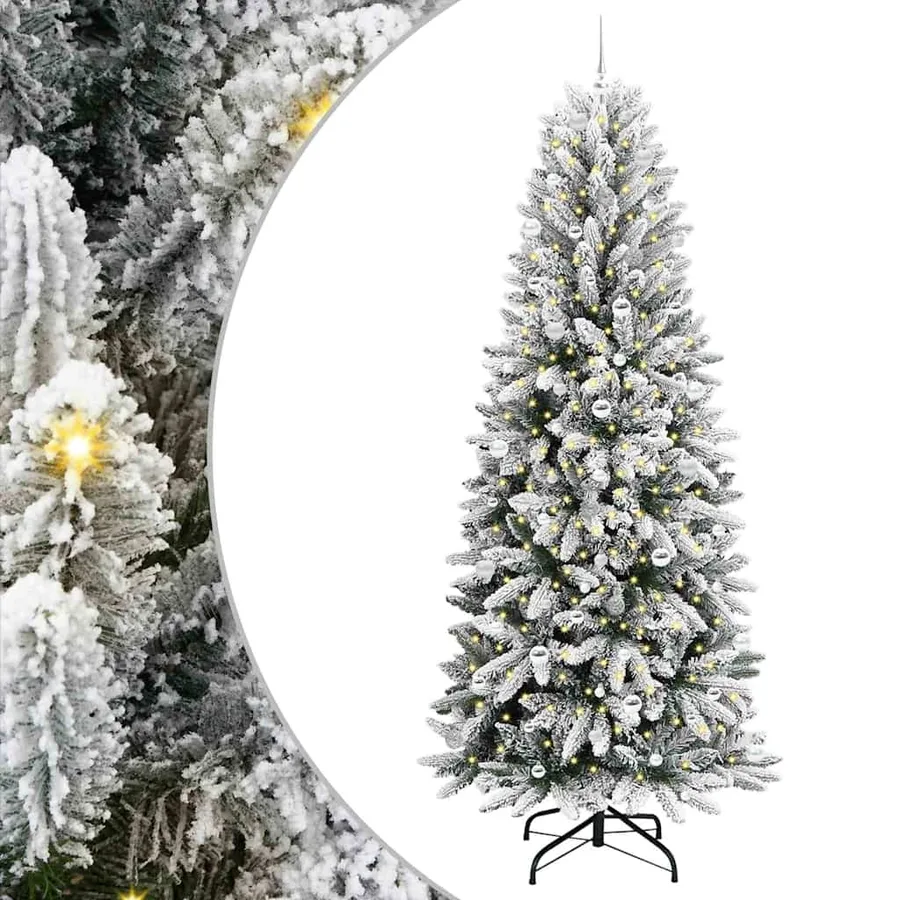 Sapin de Noël artificiel avec 300 LED avec support Blanc 240 cm - 2