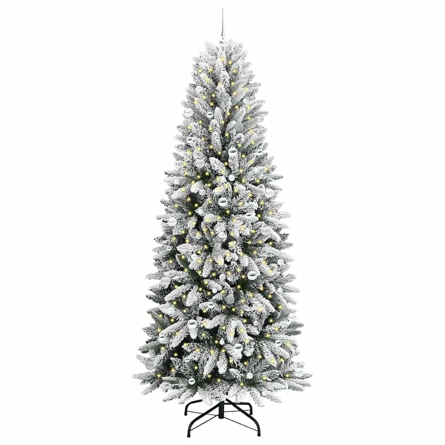 Sapin de Noël artificiel avec 300 LED avec support Blanc 240 cm - 3