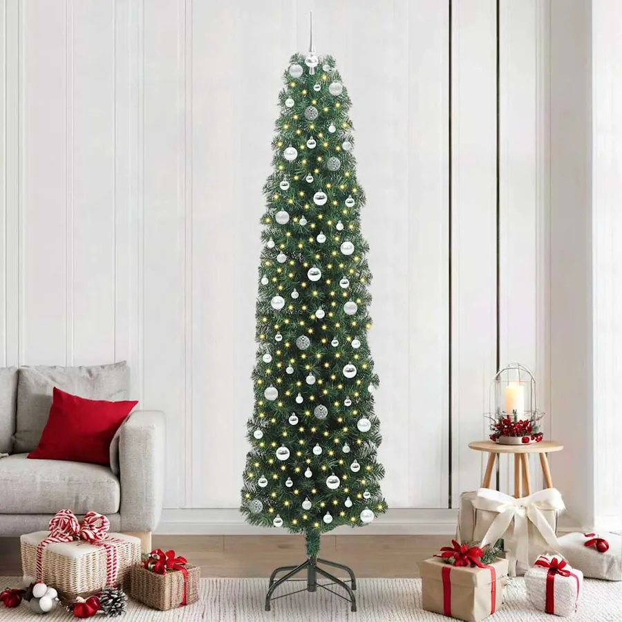Sapin de Noël artificiel Vert 240 cm PVC et acier et plastique