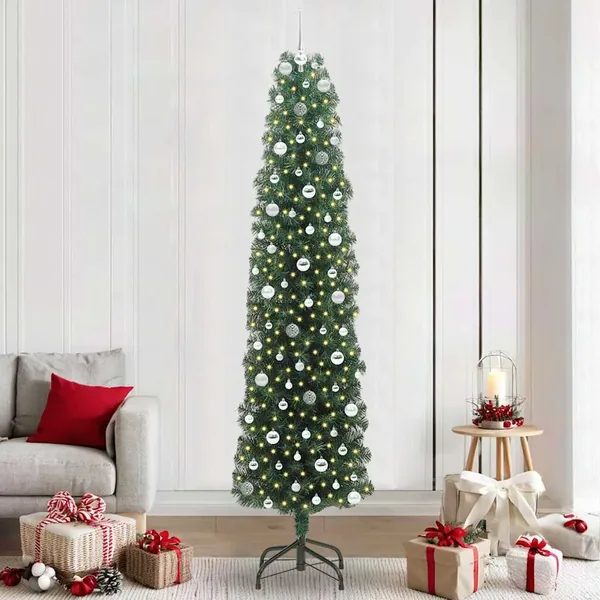Sapin de Noël artificiel Vert 240 cm PVC et acier et plastique