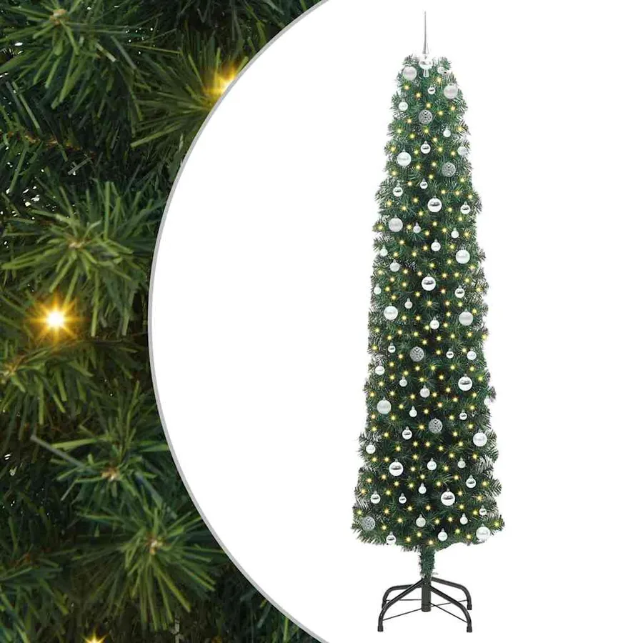 Sapin de Noël artificiel Vert 240 cm PVC et acier et plastique - 2