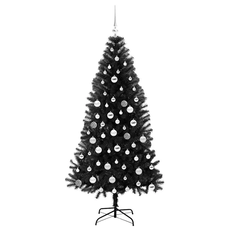 Sapin de Noël avec 300 LED avec support Noir 180 cm PVC - 4