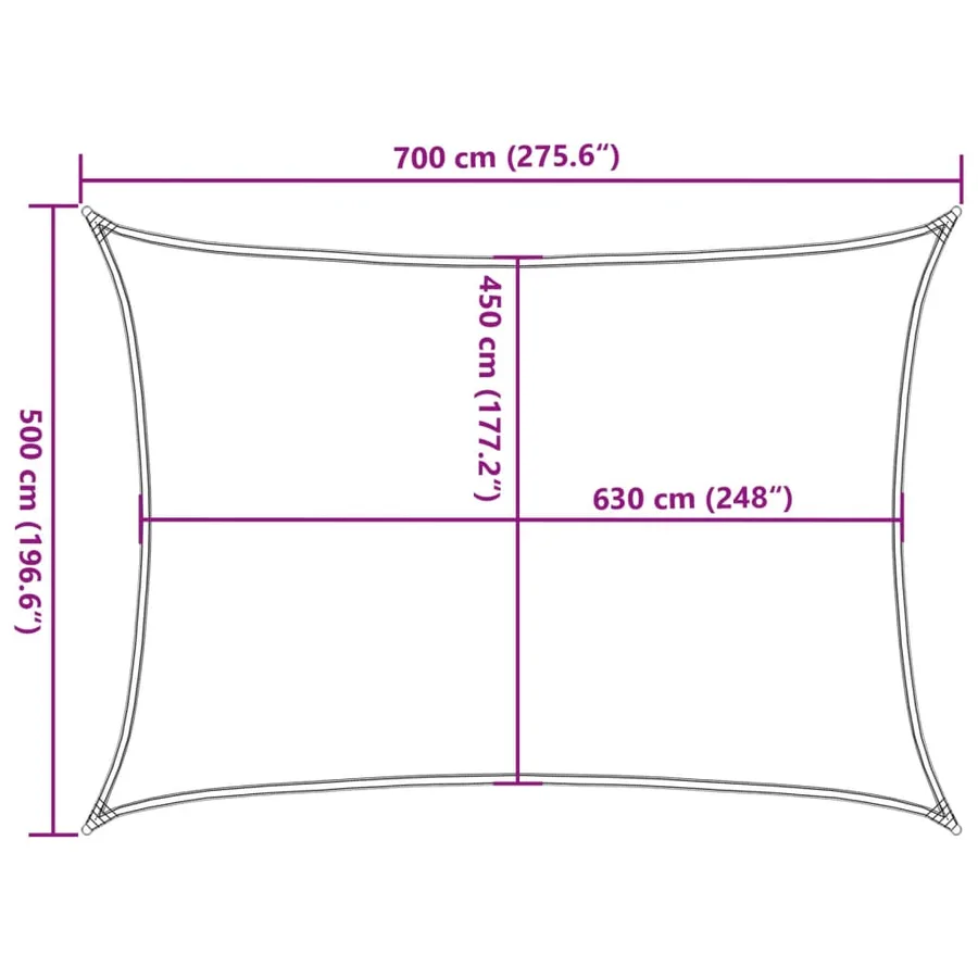 Voile d'ombrage 160 g/m² Anthracite 5x7 m PEHD - 10