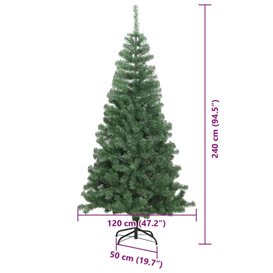 Sapin de Noël avec 300 LED avec support Vert 240 cm PVC - 14