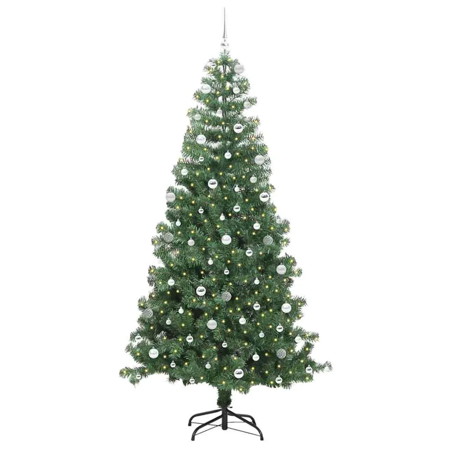 Sapin de Noël avec 300 LED avec support Vert 240 cm PVC - 3