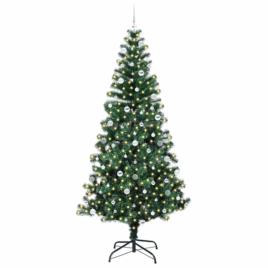 Sapin de Noël artificiel pré-éclairé Vert 240 cm PVC et métal - 3