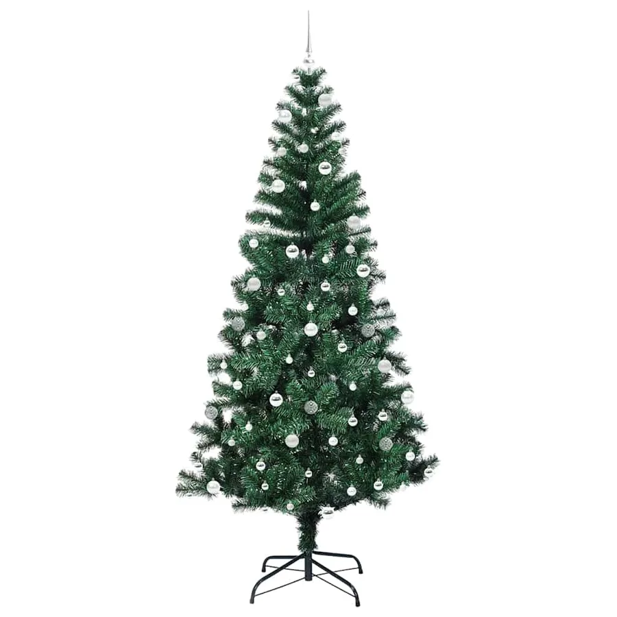Sapin de Noël artificiel pré-éclairé Vert 240 cm PVC et métal - 4