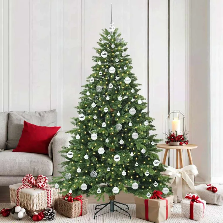 Sapin de Noël artificiel avec 300 LED Vert 180 cm PE et PVC