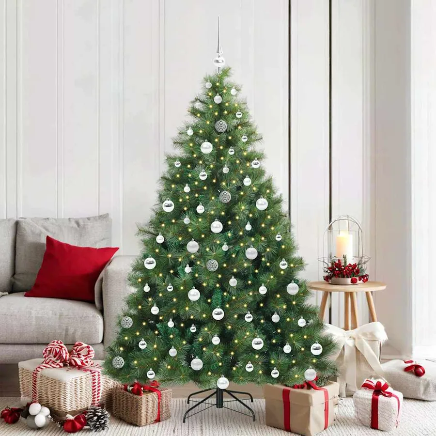 Sapin de Noël artificiel avec 300 LED Vert 180 cm PE et PVC