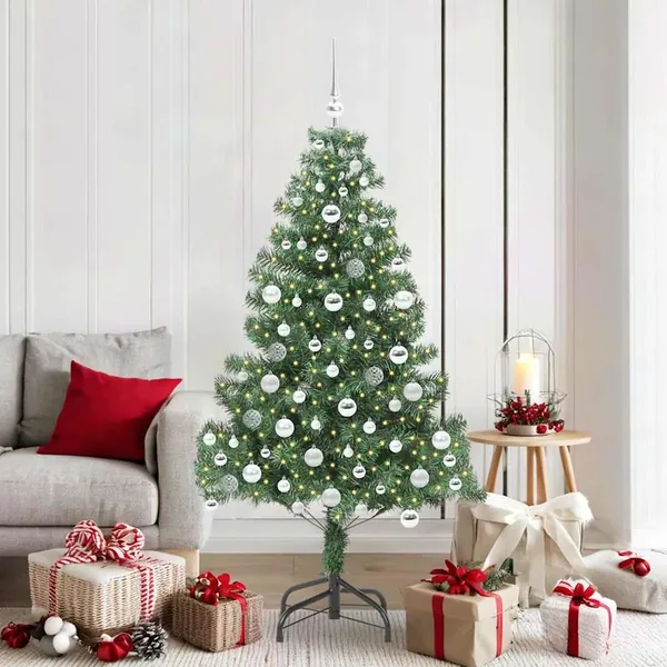 Sapin de Noël avec 300 LED avec support Vert 180 cm PVC