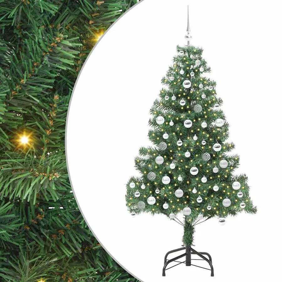 Sapin de Noël avec 300 LED avec support Vert 180 cm PVC - 2