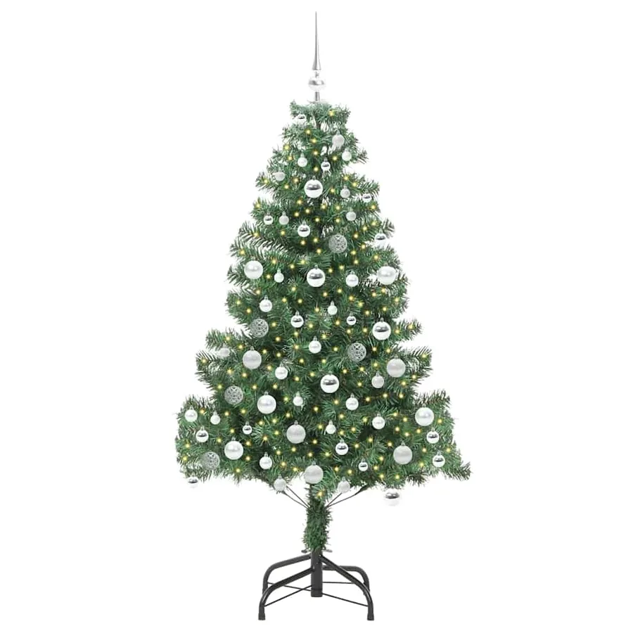 Sapin de Noël avec 300 LED avec support Vert 180 cm PVC - 3
