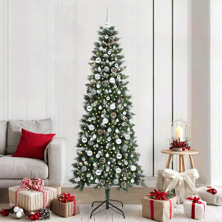 Sapin de Noël artificiel Vert 210 cm PVC, plastique et acier