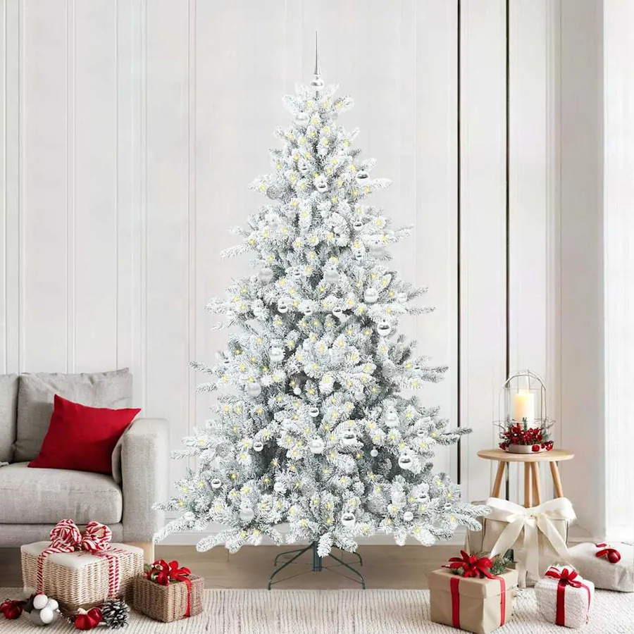 Sapin de Noël Artificiel à Branches Articulées Blanc 210 cm