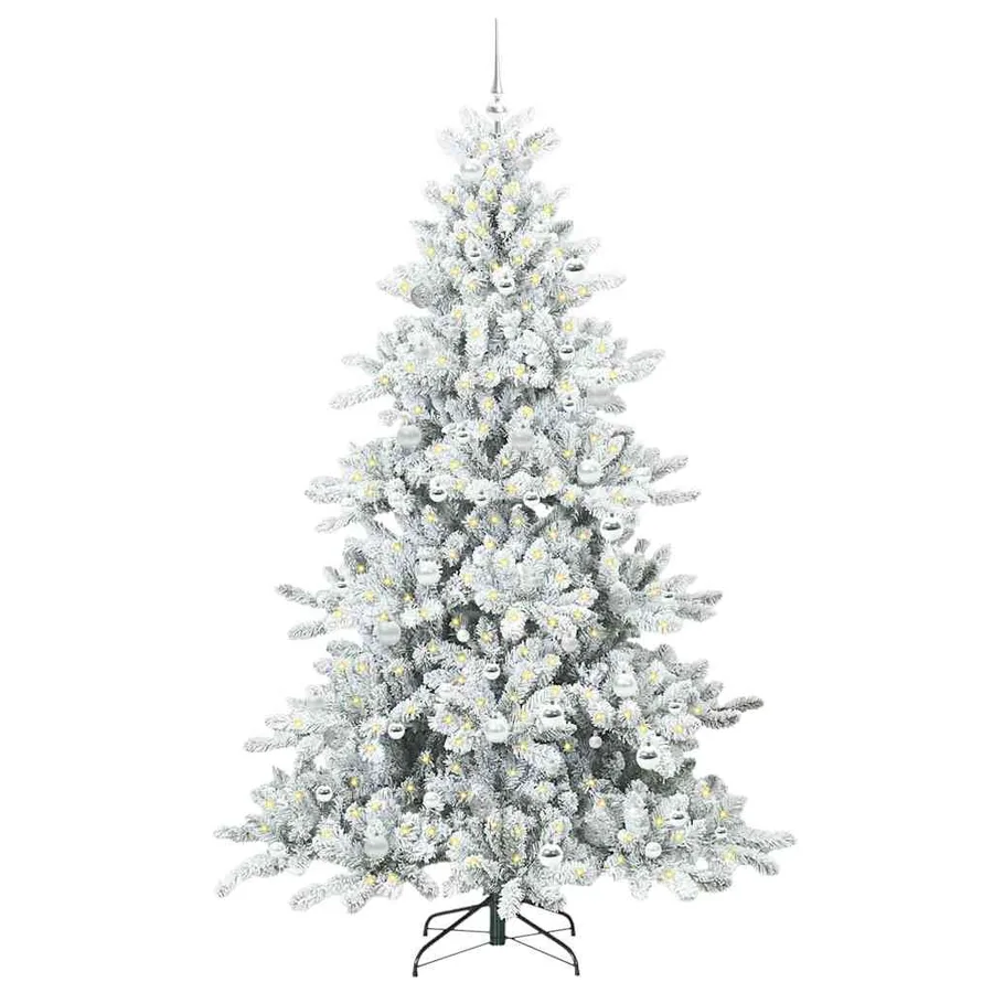 Sapin de Noël Artificiel à Branches Articulées Blanc 210 cm - 3