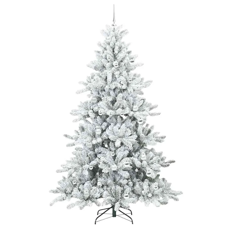Sapin de Noël Artificiel à Branches Articulées Blanc 210 cm - 4