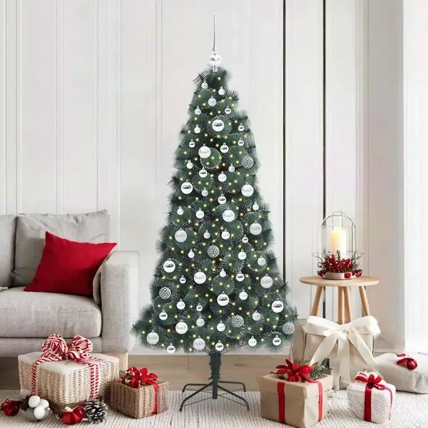 Arbre de Noël artificiel pré-éclairé avec ensemble de boules