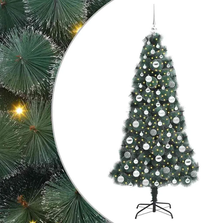 Arbre de Noël artificiel pré-éclairé avec ensemble de boules - 2