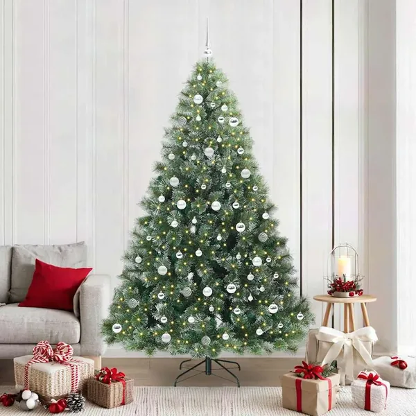 Sapin de Noël artificiel avec 300 LED Vert 210 cm PE et PVC
