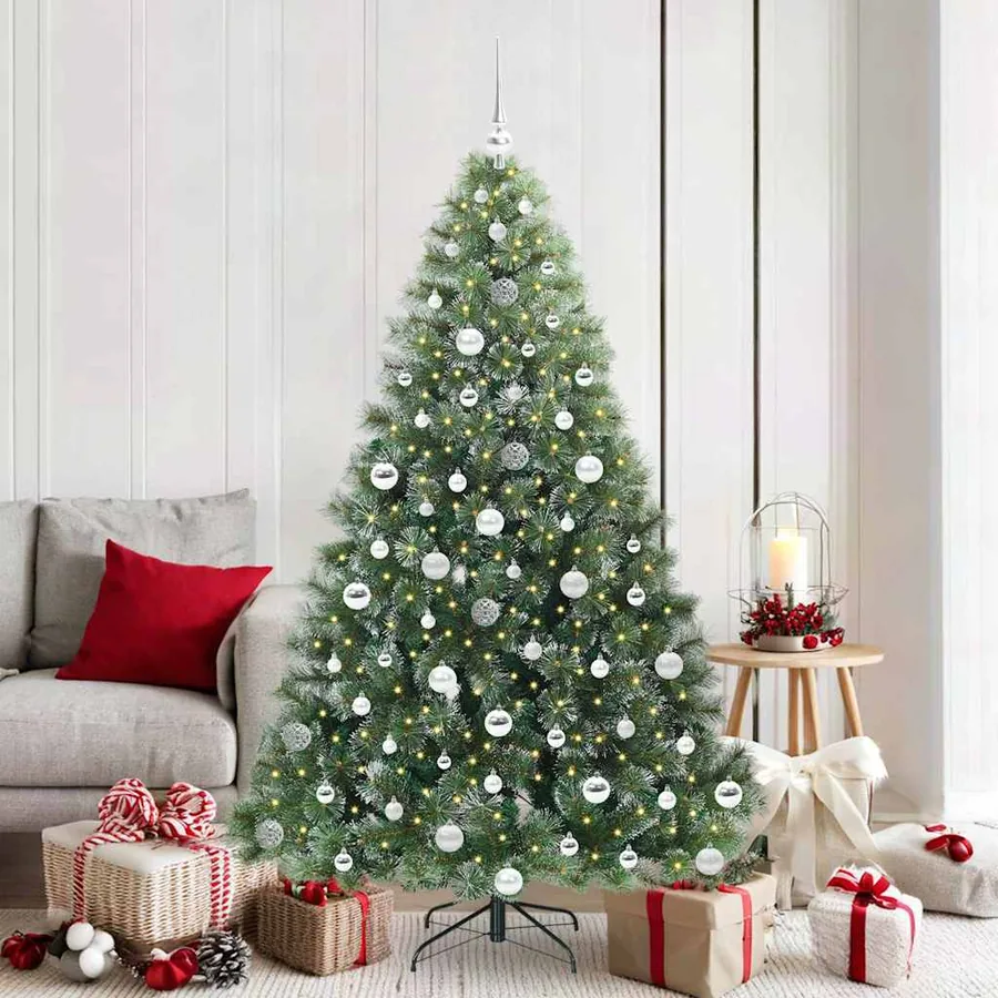 Sapin de Noël artificiel avec 300 LED Vert 180 cm PE et PVC