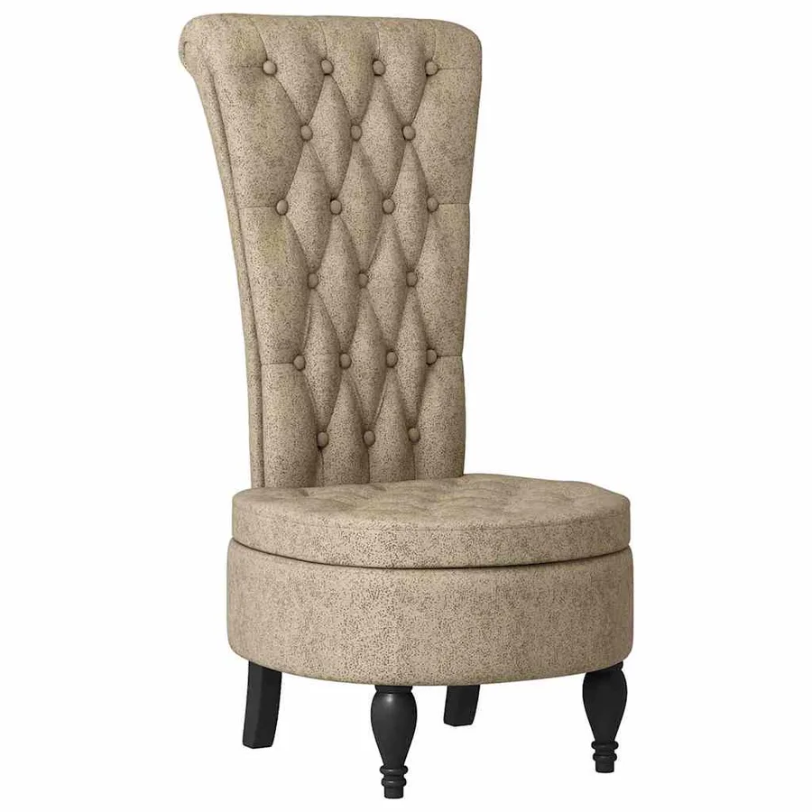 Fauteuil à pantoufle Gris clair 56,5 x 70 x 110 cm Simili daim - 2