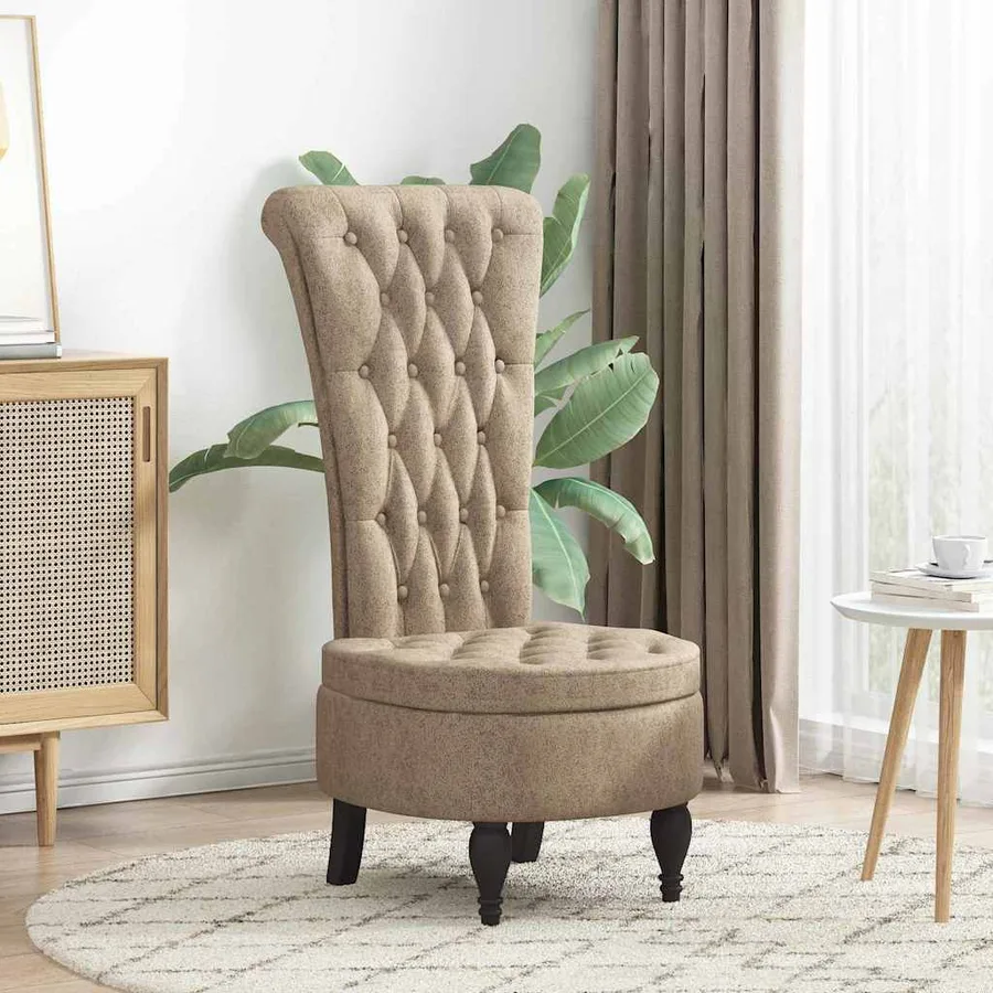 Fauteuil à pantoufle Gris clair 56,5 x 70 x 110 cm Simili daim - 3