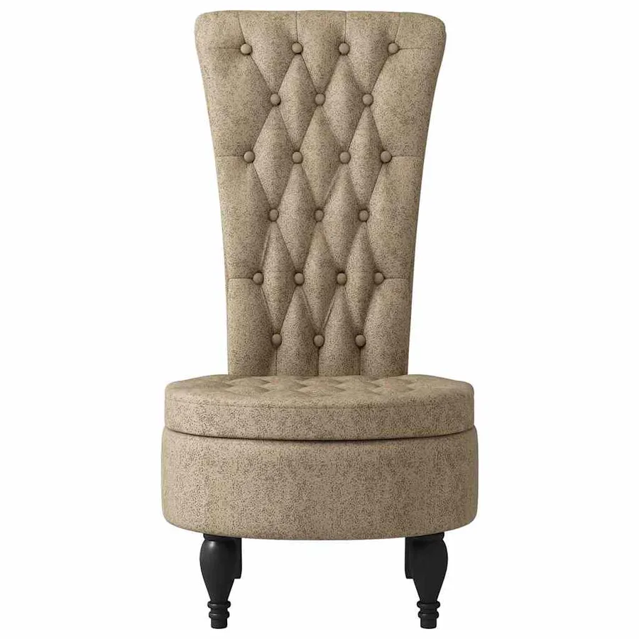 Fauteuil à pantoufle Gris clair 56,5 x 70 x 110 cm Simili daim - 4