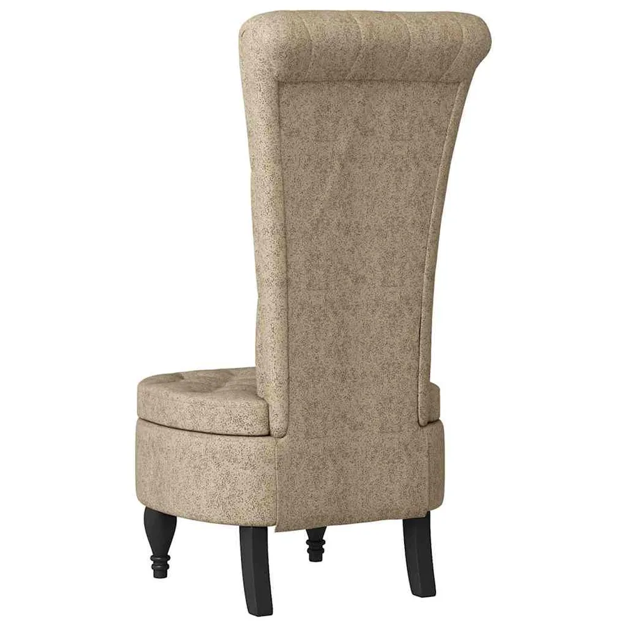 Fauteuil à pantoufle Gris clair 56,5 x 70 x 110 cm Simili daim - 6