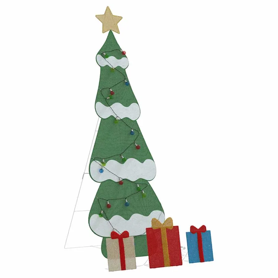 Sapin de Noël lumineux avec 3 boîtes-cadeaux 2D blanc chaud - 4