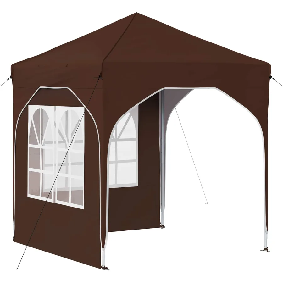Tente de fête pop-up 192 x 192 x 245 cm Marron - 2