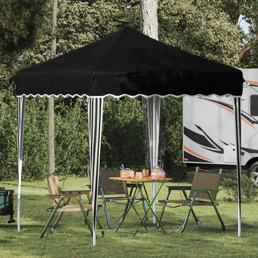 Tente de fête pop-up 195 x 195 x 245 cm Noir Tissu Oxford